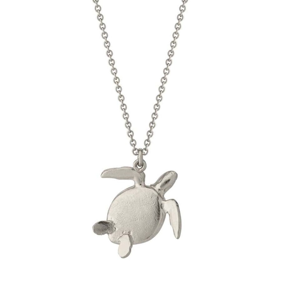 Necklaces Alex Monroe | Alex Monroe Silver Sea Turtle Necklace