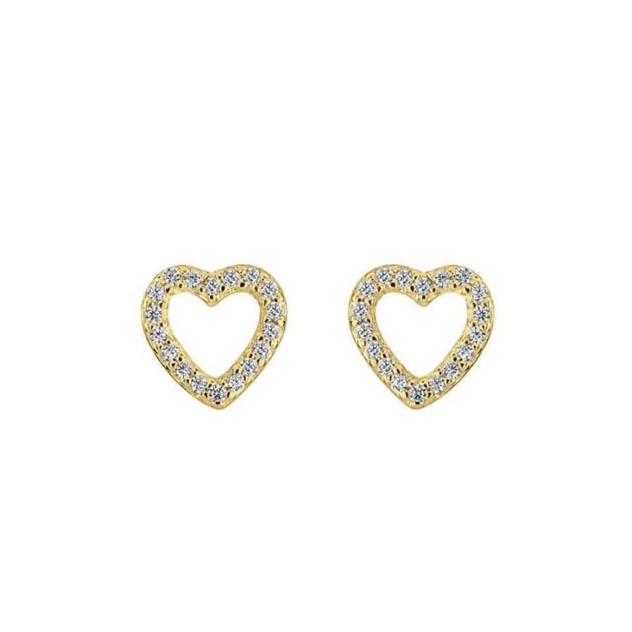 Earrings Silverado Classics | Sparkle Open Heart Stud Earrings