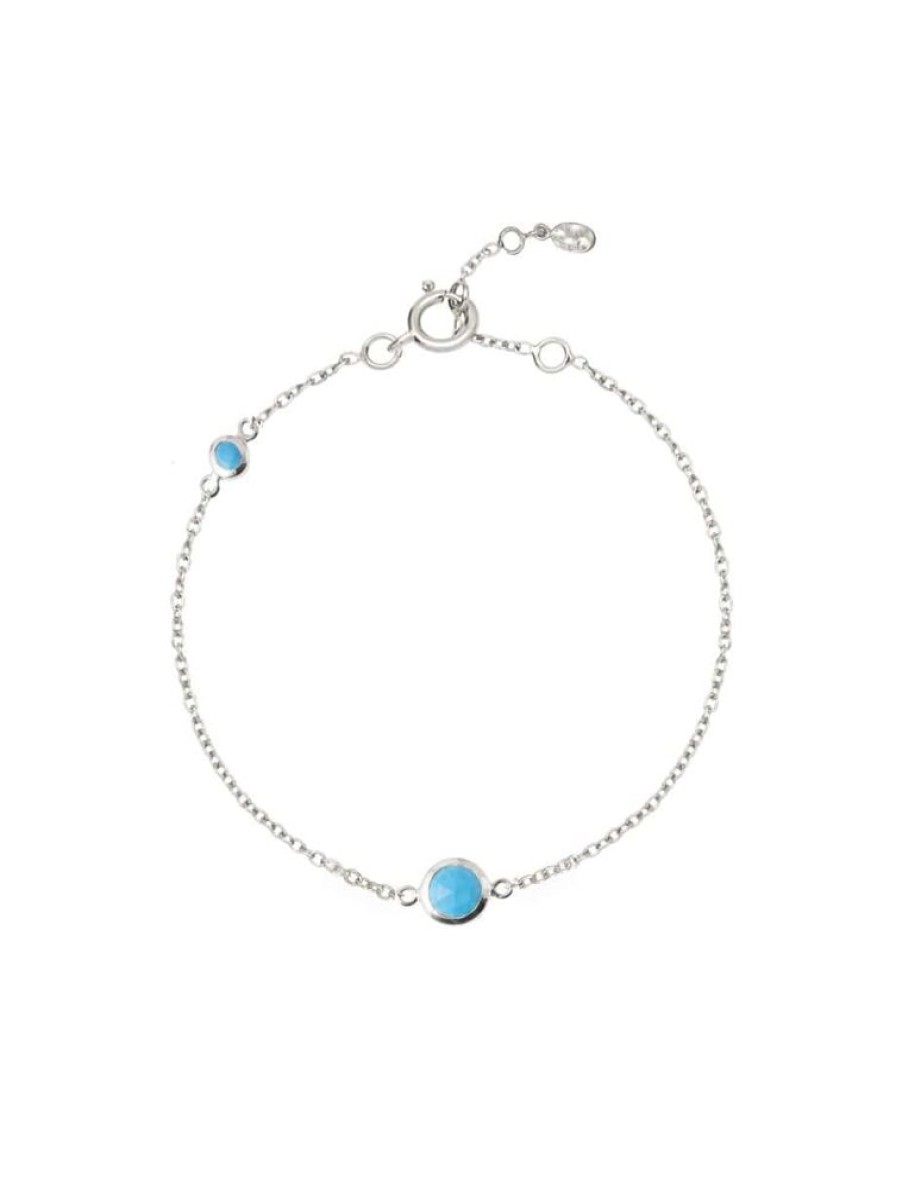 Bracelets Luceir Jewellery | Luceir December Silver Birthstone Bracelet - Turquoise