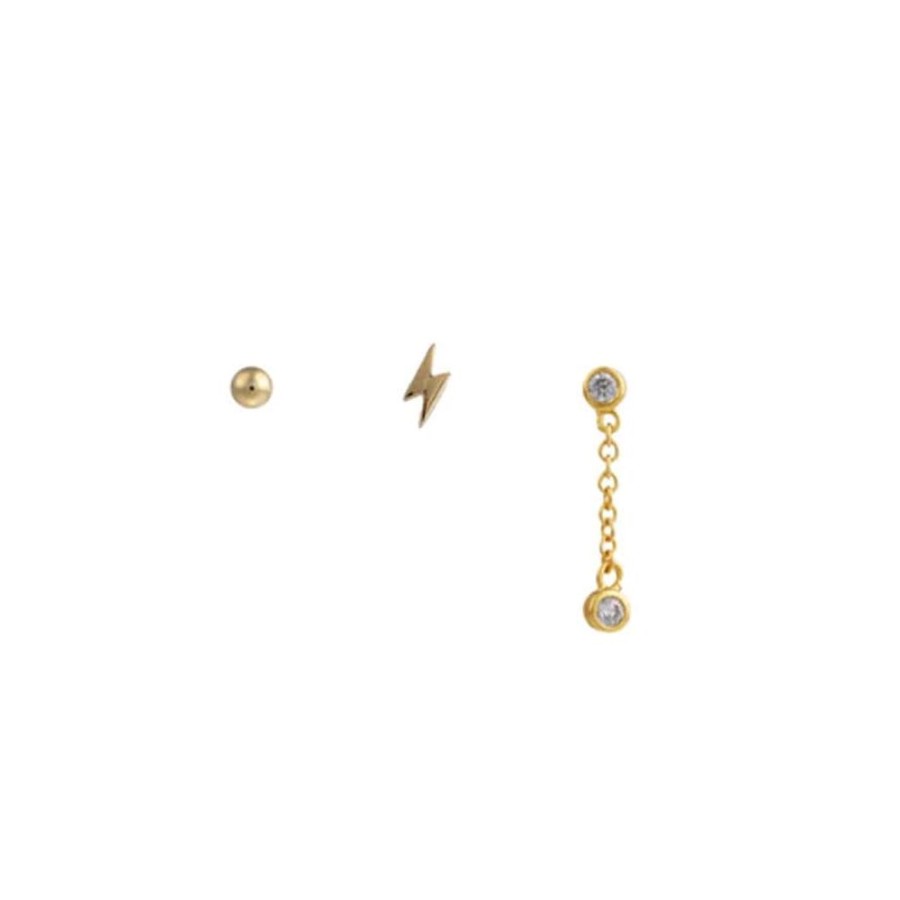 Earrings Orelia | Lightning And Chain Drop Earring Pack