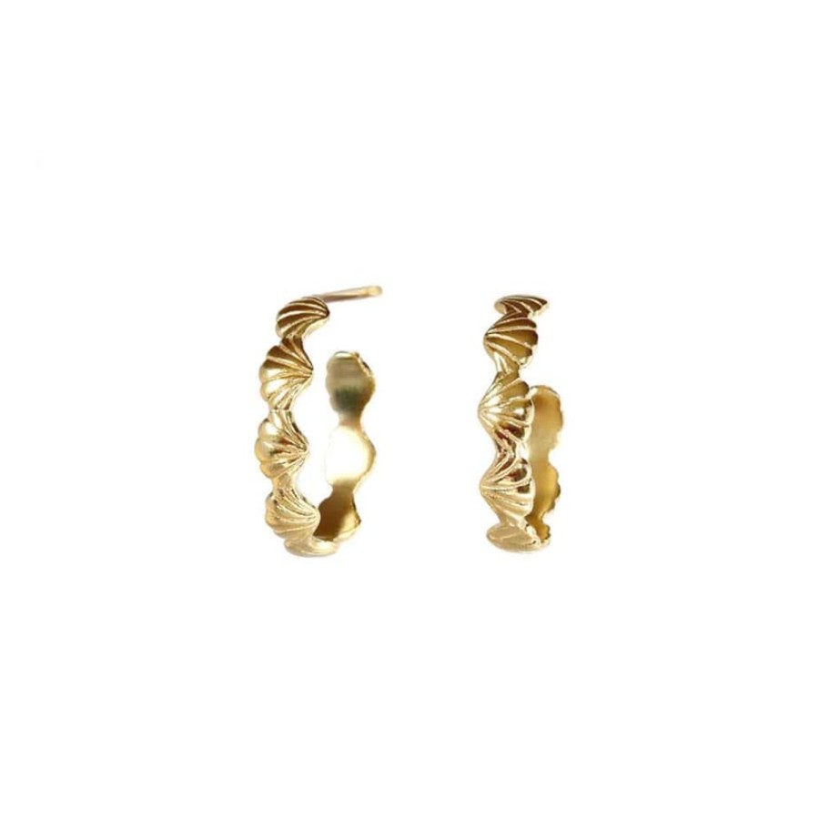 Earrings Rosie Kent | Tiny Shell Light Hoop Earrings