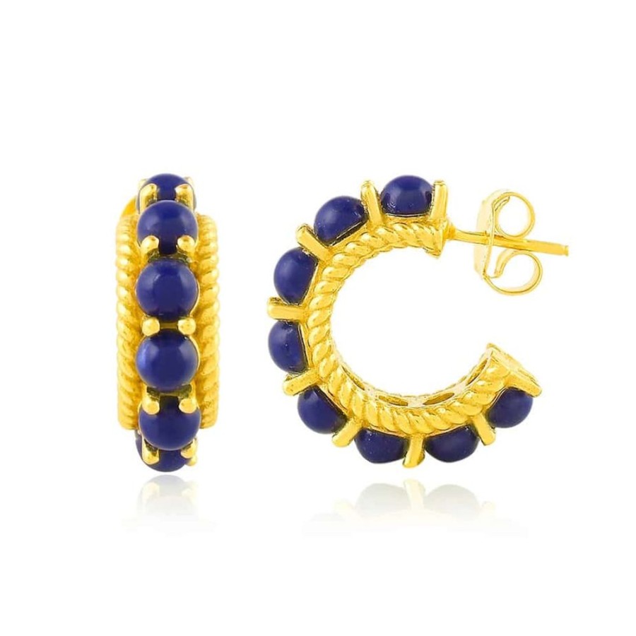 Earrings Shyla | Rosalia Lapis Hoop Earrings