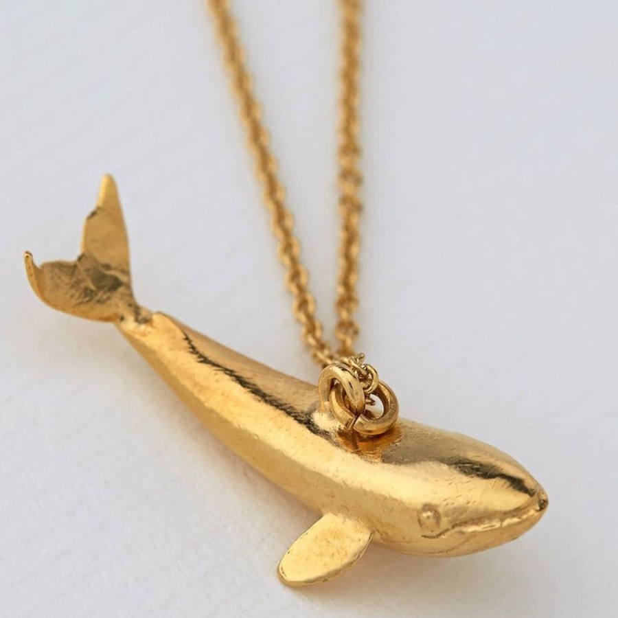 Necklaces Alex Monroe | Alex Monroe Baby Blue Whale Necklace