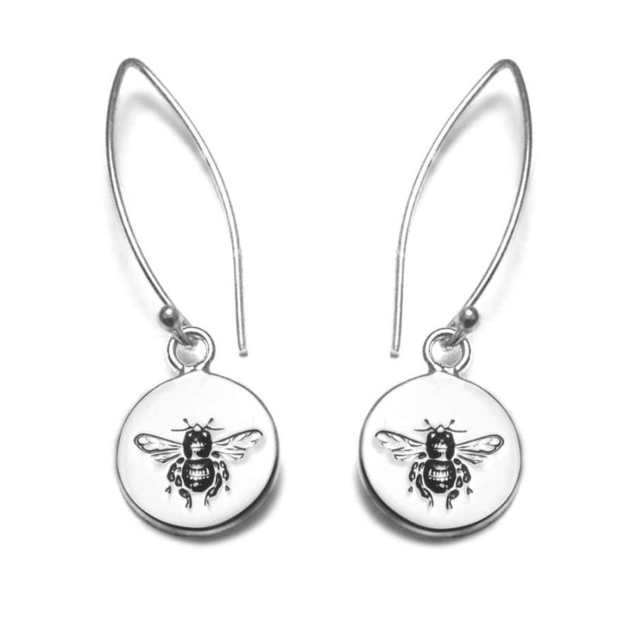 Earrings Tales From The Earth | Silver Busy Bee Hook Earrings