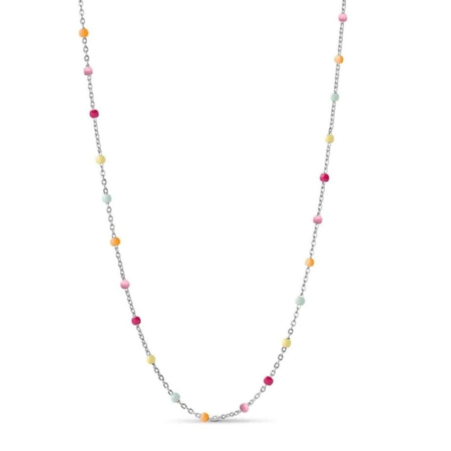 Necklaces Enamel | Silver Lola Rainbow Enamel Necklace