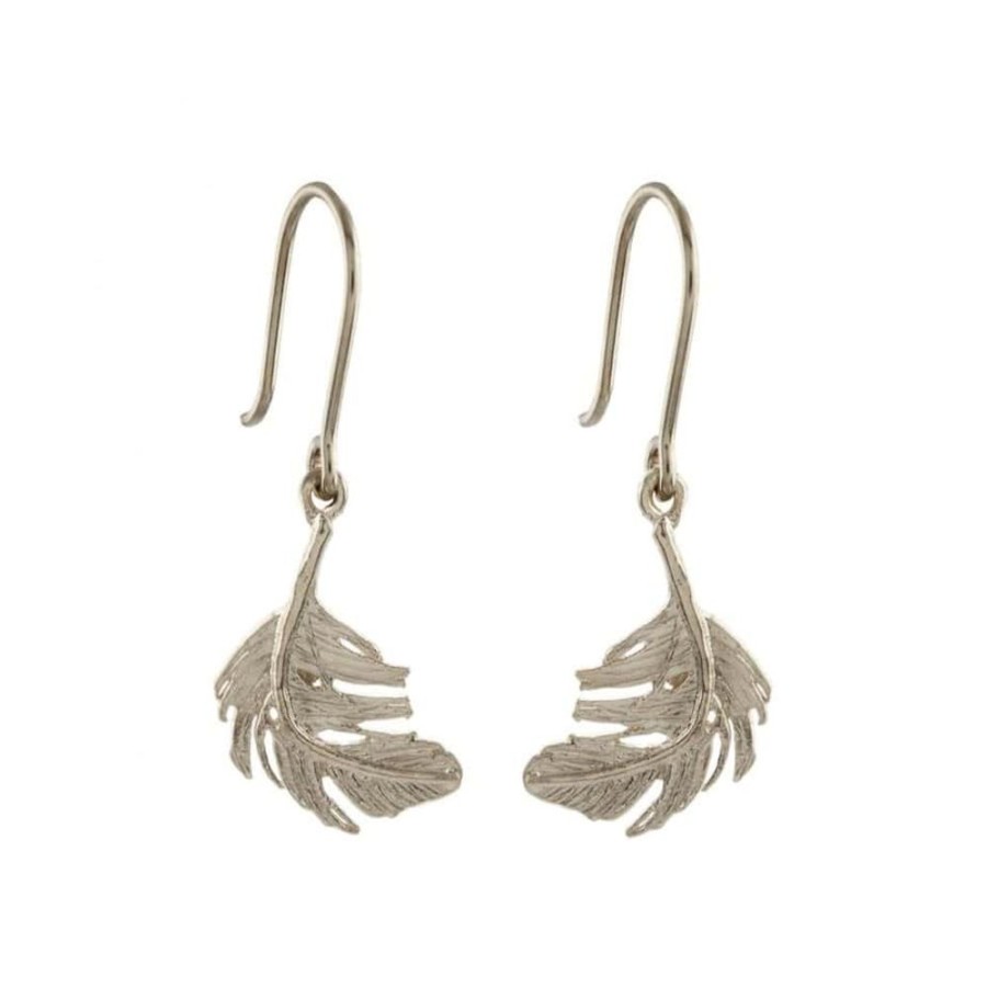 Earrings Alex Monroe | Alex Monroe Silver Little Feather Hook Earrings