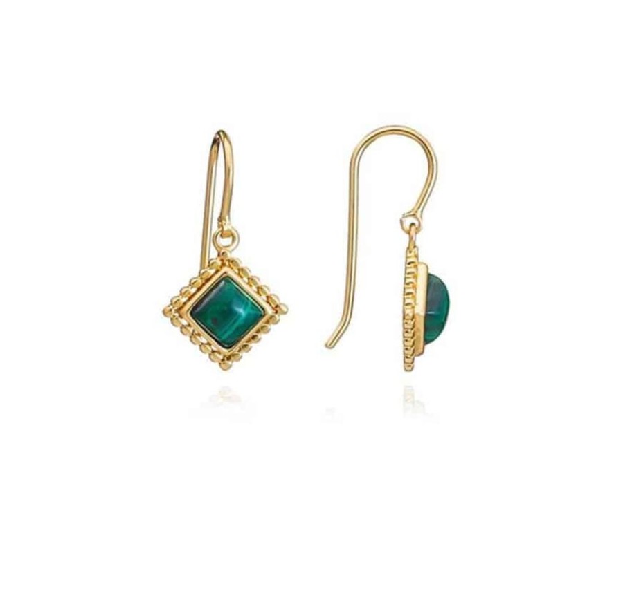 Earrings Azuni London | Azuni Etrusca Diamond Drop Earrings - Malachite