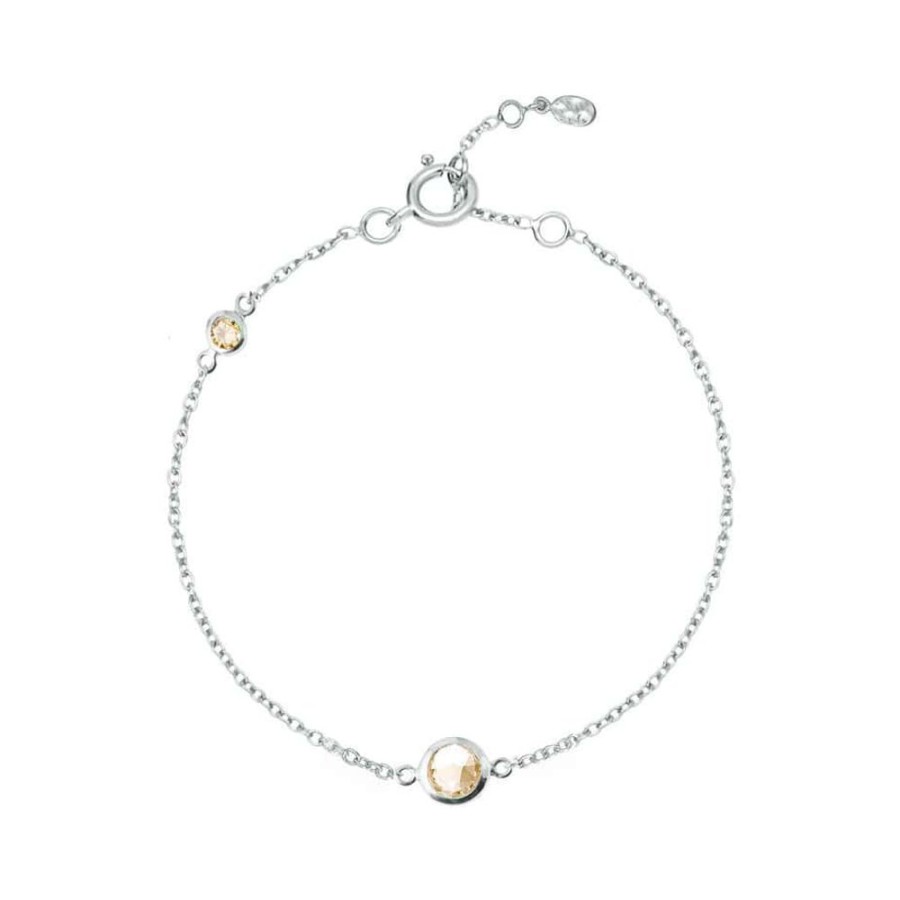 Bracelets Luceir Jewellery | Luceir November Silver Birthstone Bracelet - Citrine