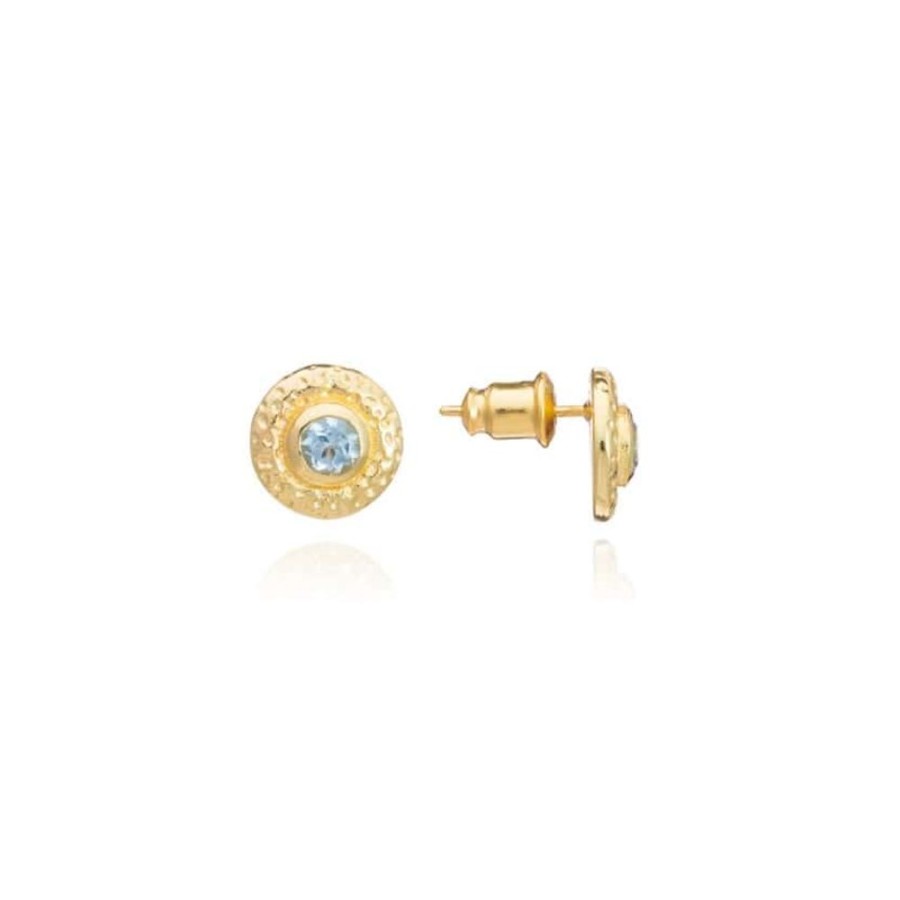 Earrings Azuni London | Azuni Luna Blue Topaz Stud Earrings