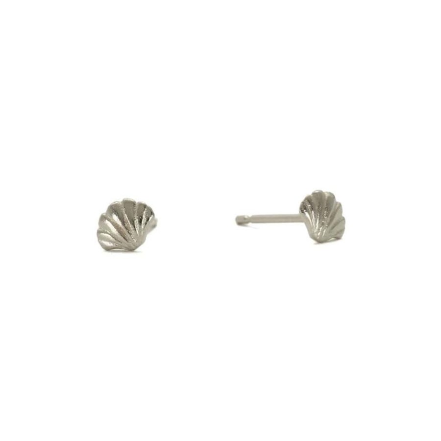 Earrings Rosie Kent | Silver Tiny Wing Shell Stud Earrings