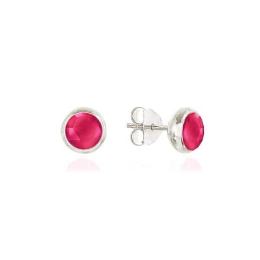 Earrings Luceir Jewellery | Luceir July Birthstone Stud Earrings - Ruby