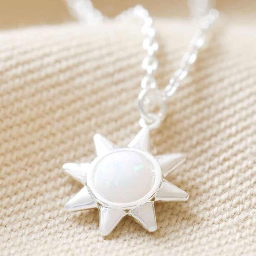 Necklaces Lisa Angel | Opal Silver Sun Necklace