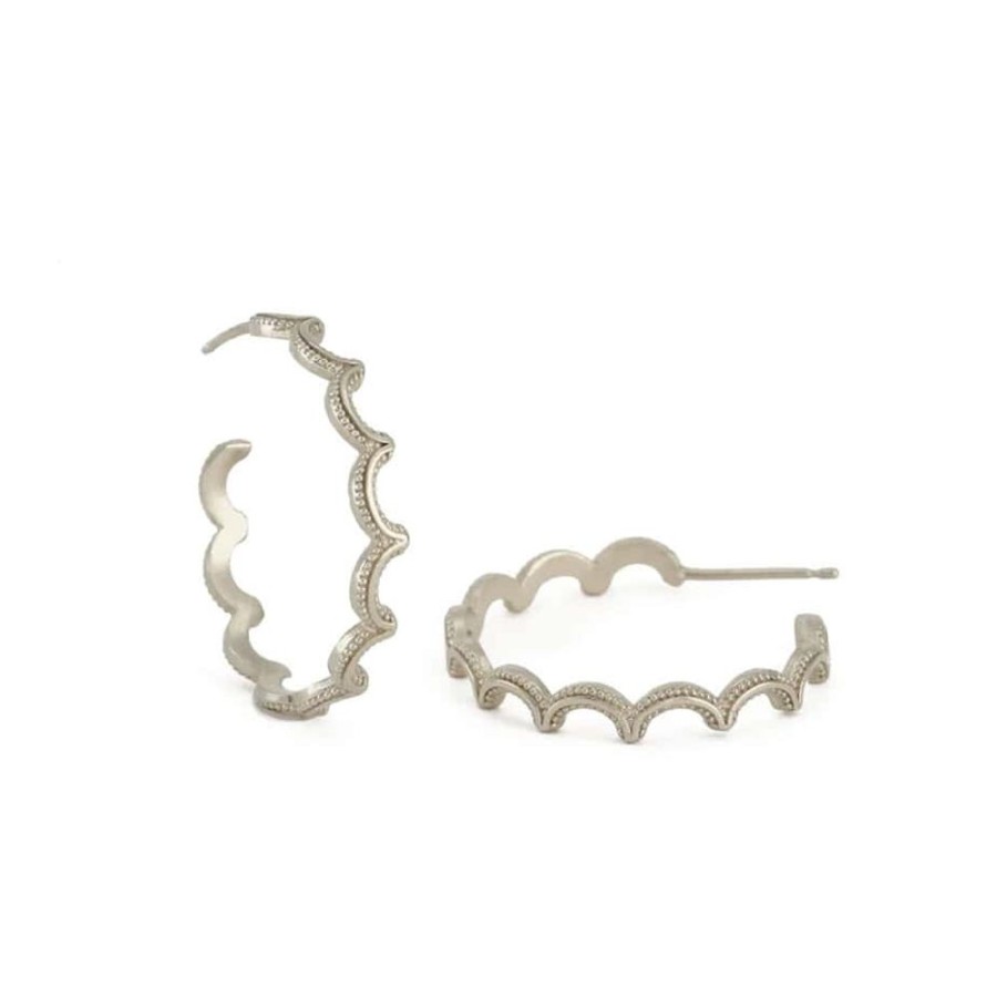 Earrings Rosie Kent | Magma Wiggle Silver Hoop Earrings