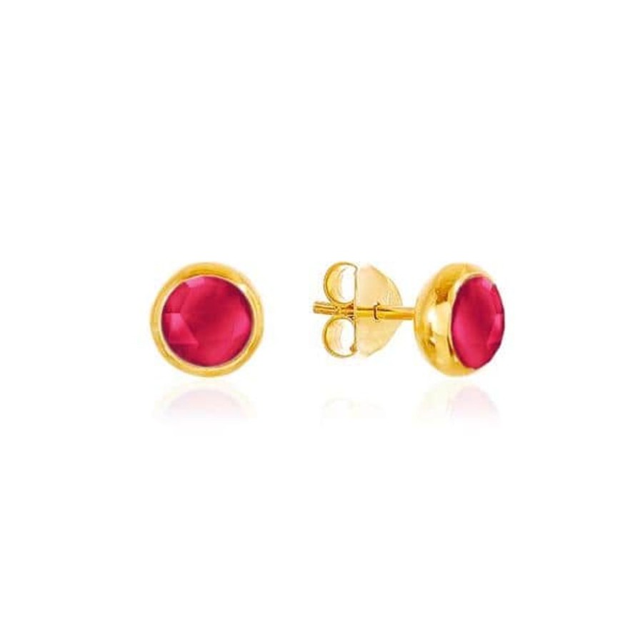 Earrings Luceir Jewellery | Luceir July Birthstone Stud Earrings - Ruby