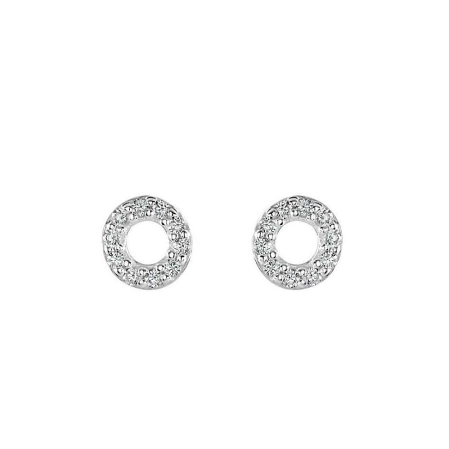 Earrings Silverado Classics | Silver Open Sparkle Stud Earrings