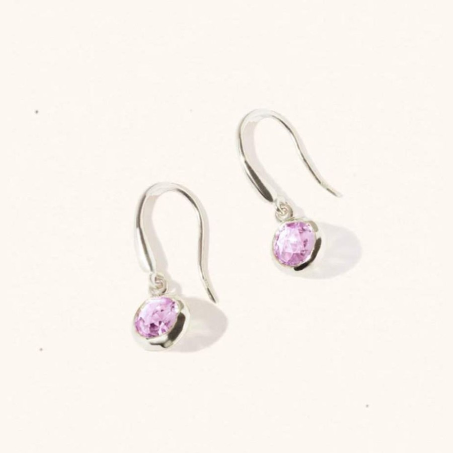 Earrings Luceir Jewellery | February Birthstone Silver Drop Earrings - Amethyst